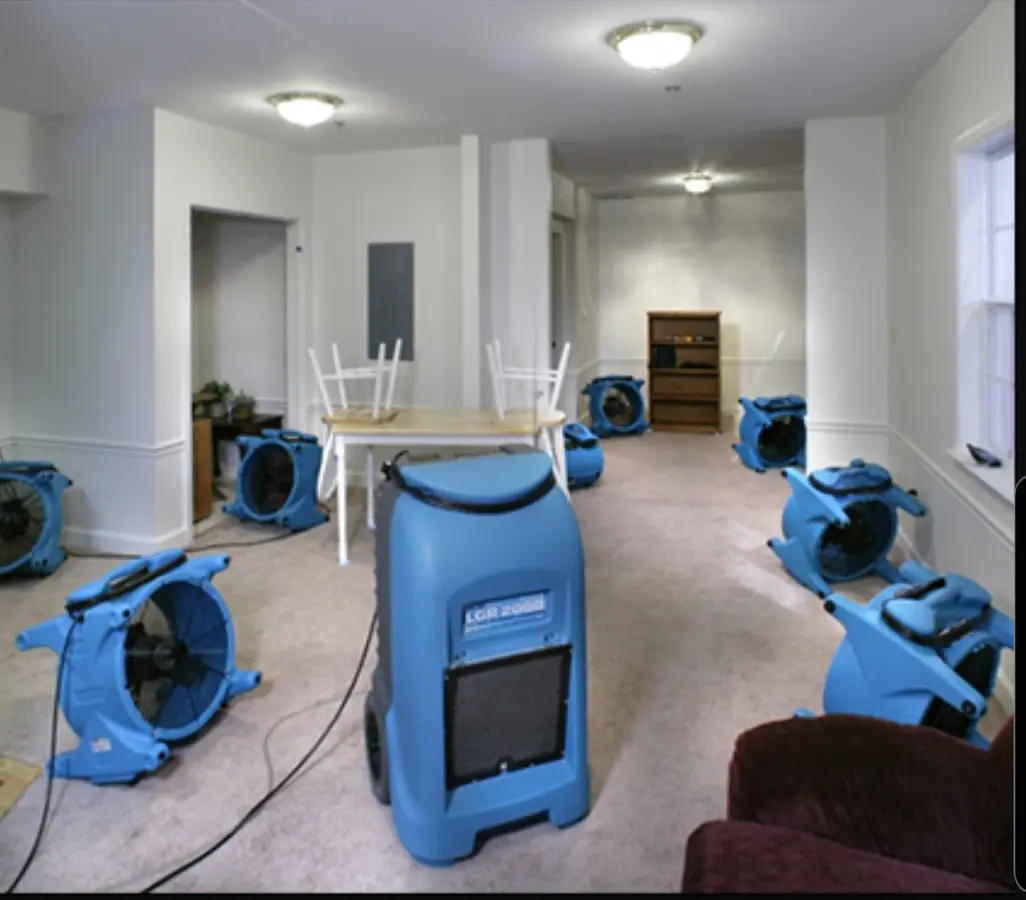 Air movers and dehumidifier setup for Water Extraction & Removal in Kearns